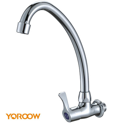 

YOROOW saniary ware zinc body kitchen faucet wall mounted single hole flexible zinc handle kitchen faucetS