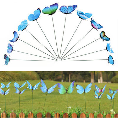 

Greensen 12PcsSet Artificial Butterflies Stick Garden Flowerpot Plant Decor Ornament Blue