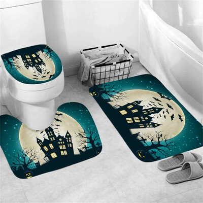 

〖Follure〗Halloween festival 3pcs Non-Slip Bath Mat Bathroom Kitchen Carpet Doormats Decor