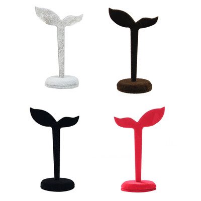 

Velvet Jewelry Stand Holder Bean Sprout Shape Earrings Ear Studs Display Rack Jewellery Showing Organizer