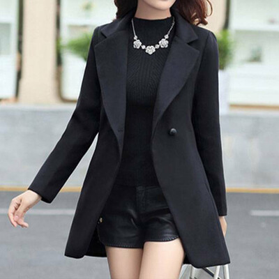 

Tailored Women Lapel Coat Trench Jacket Slim Formal Overcoat Winter Outwear