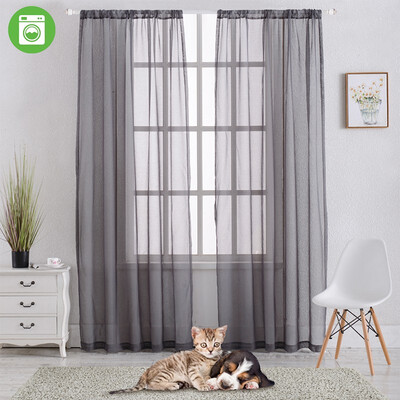 

Bladies bamboo plain window screen Sheer Curtains 84 Inch Length 4660