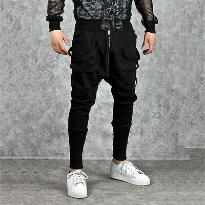 

Gobestart Mens Casual Pure Color Elastic Waist Leisure Sport Harlan Trousers Pants