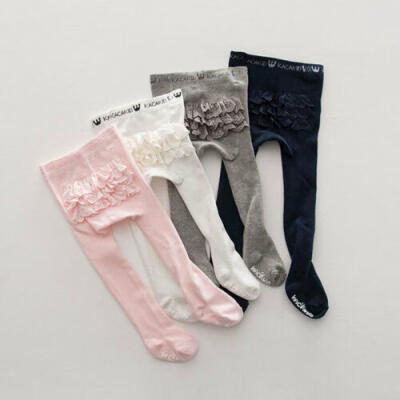 

Girls Cotton Plain Toddler Baby Tights Newborn Heart Pantyhose 4 Style Cute