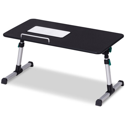 

Portable Height Adjustable Laptop Tray Table w Cooling Fan-Black