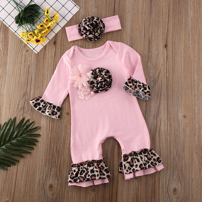 

2PCS Newborn Baby Girl 3D Flower Romper Bodysuit Jumpsuit Hat Outfit Clothes