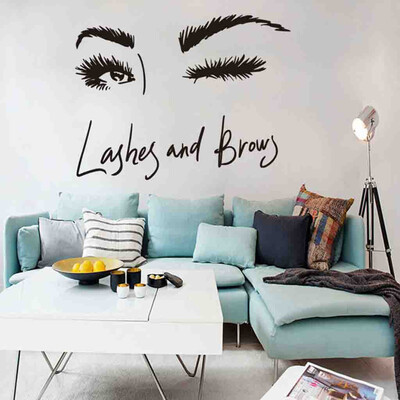 

〖Follure〗Wall Art Sticker Eye Lashes Extensions Beauty Salon Wall Decor Eyebrows Make Up