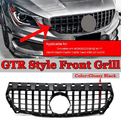 

GTR Style Front Grill Front Bumper Upper Grille Replacement for MERCEDES BENZ W117 Cla180 Cla200 CLA250 Cla260 CLA45 A-MG 2013-201