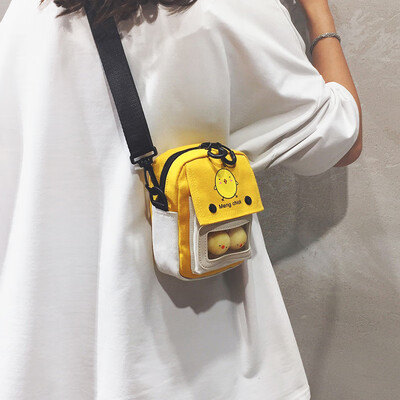 

Cute small bag female bag new 2019 fashion canvas bag summer small fresh wild ins shoulder Messenger bag