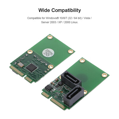 

Mini PCI-E to SATA3 Expansion Card SATA30 Card Mini PCIE Hard Disk Adapter Card 2 Ports