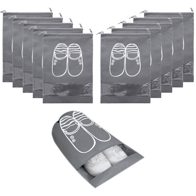 

10 Pack Non-Woven Drawstring Shoe Storage Bag Men Women Travel Gym Shoe Packing Organizer Bag Pouch