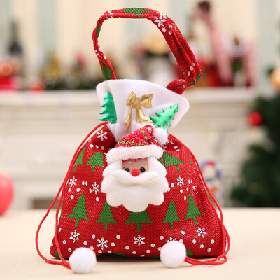 

Santa Claus Snowman Christmas Cloth Candy Bag Xmas Hanging Ornament Decoration