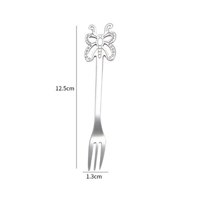 

Toponeto Stainless Steel Butterfly Fork Coffee Tea Spork Flatware Dessert Tool