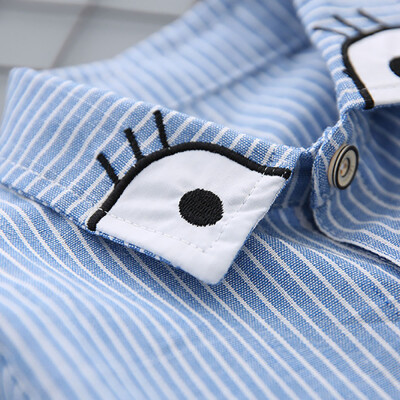 

Toddler Kids Boys Cartoon Eyes Stripe T-Shirt Tops Blouse Clothes Outfit