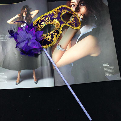 

FUNNYBUNNY Flat Flower Cloth with Side Eyeliner Side Flower with A Stick Mask Halloween Mask Masquerade Masks Party Ball Mask