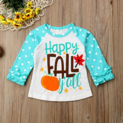 

Toddler Baby Kids Girl Autumn Long Sleeve Tops Cotton T-shirt Top Clothes 0-7Y