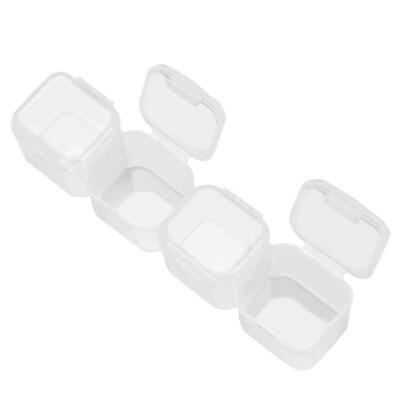 

4 Grids Transparent Plastic Box Pill Beads Jewelry Storage Cases Organizer