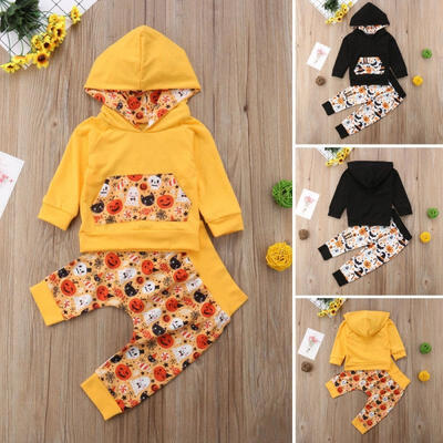 

Kids Baby Boy Girl Hallowee Outfit Costume 2PCS HoodiesPants Warm Clothes Sets