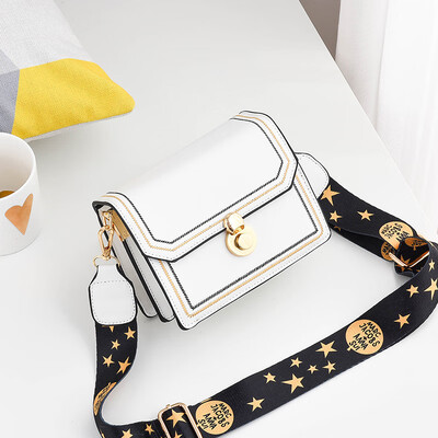 

Shangxin Little Womens Korean Fashion Womens Bag with Wide Shoulder Belt Slant Bag All-in-One Shoulder Bag Tide
