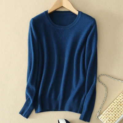 

Women Casual O-neck Knitted Sweater Long Sleeve Loose Jumper Tops Knitwear