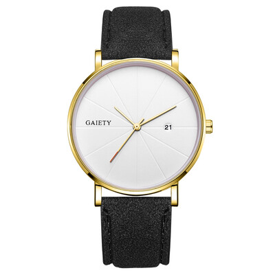 

Gobestart Fashion Simple Simple Casual Calendar Business Leather With Strap Mens Watch