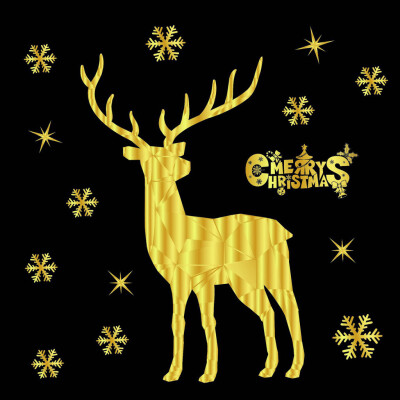 

〖Follure〗2019 Merry Christmas Gold Household Wall Sticker Mural Decor Decal Removable