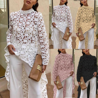 

New Womens Summer Lace Tunic Pullover Baggy T-Shirt Dress Tops Ladies Sundress