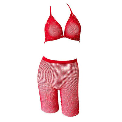 

Womens Sequin Sexy Lingerie Underwear Sleepwear Perspective Bra G-String Sets
