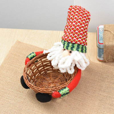 

Siaonvr Christmas Candy Storage Basket Decoration Santa Claus Storage Basket Gift A