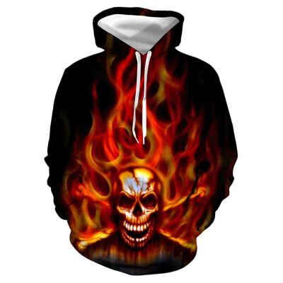 

Toponeto Mens Casual Scary Halloween Lover 3D Print Party Long Sleeve Hoodie Top Blouse