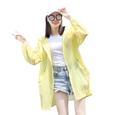 

New 2019 Summer Womens Ultra-thin Breathable Quick-drying Sunscreen Jacket Sunscreen Zip Hooded Letter Print Sunscreen