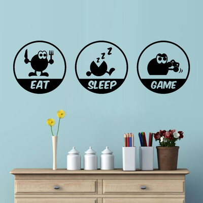 

〖Follure〗Eat Sleep Game Removable Art Vinyl Mural Home Room Decor Wall Stickers