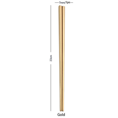 

Gobestart 1Pair Stainless Steel Tableware Colorful Length 23cm Chopsticks