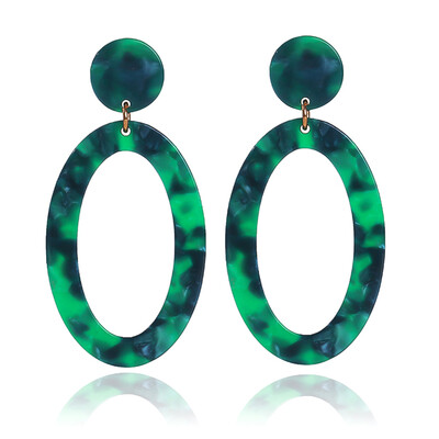 

Korean Style Acetate Leopard Simple Geometric Oval Fashion Large