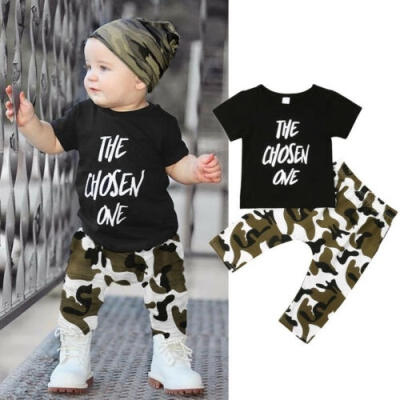 

Toddler Newborn Baby Boys T-shirt TopCamouflage Harem Pants Outfit Clothes Set