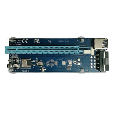 

PCI Express Riser Card 1X to 16X USB 30 SATA 15 Pin to 4Pin for BTC Miner