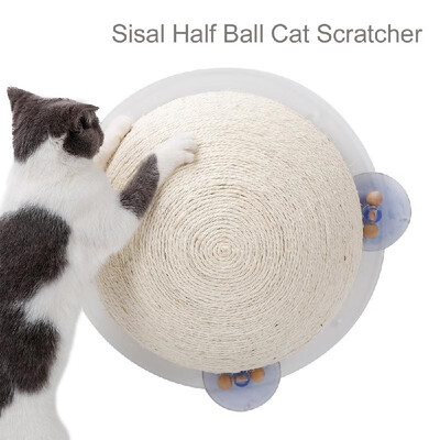 

Half Ball Cat Scratcher Sisal Scratching Domed Ball with Window Suckers Cat Perch On Window Wall for Cat Kitten