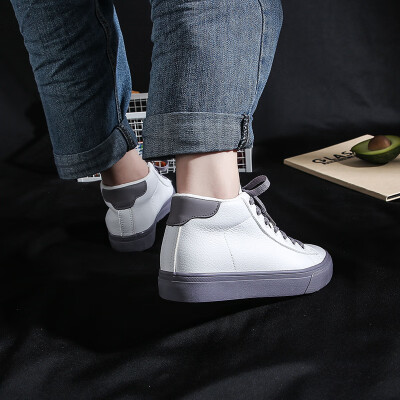 

High help white shoes female autumn wild flat tide shoes autumn new casual shoes autumn leather pa