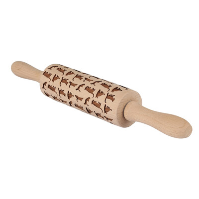 

Cat Pattern Wooden Rolling Pin