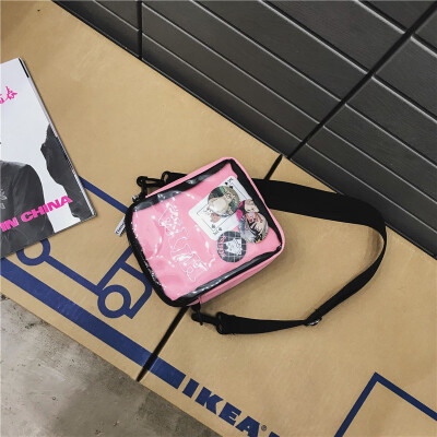 

Ins small bag canvas bag lady canvas bag lady inclined to carry the Korean version of chic single shoulder bag for college stud