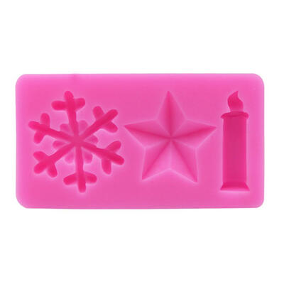 

Snowflake Stars Candle Silicone Mold Fondant Cake Mould DIY Baking Tool
