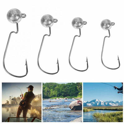 

Greensen 20pcsBox Fishing Lead Jig Head Hooks Sinker Weight Angler Accessory