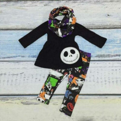 

3PCS Toddler Kids Baby Girls Clothes Outfits T-shirt Tops Hallowmas Pants Set