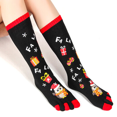 

hengwei Christmas theme socks personality five finger socks warm in stockings mens&womens universal