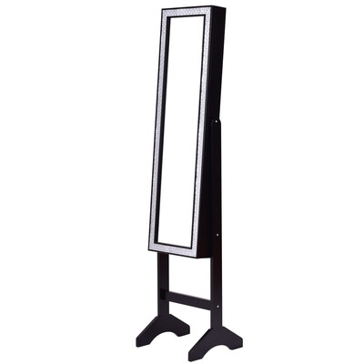 

Attractive Rectangle Mirrored Jewelry Cabinet-Black