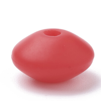 

Food Grade Environmental Silicone Beads Chewing Beads For Teethers DIY Nursing Necklaces Making Rondelle Red 12x67mm Hole