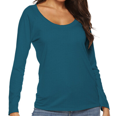 

Starmoon Women Fashion Solid O-Neck Long Sleeve Backless T-Shirt Blouse Tops