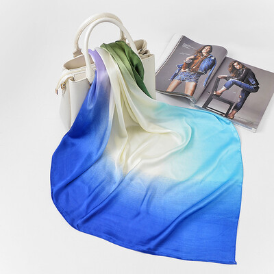 

2018 spring new large flower satin simulation silk ladies versatile square scarf ladies high-grade silk scarf fashion scarf batch