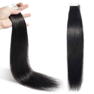 

Tape in Human Hair Extensions Highlight Balayage Long Straight Seamless Skin Weft Glue in Hairpieces Invisible Double Sided Tape