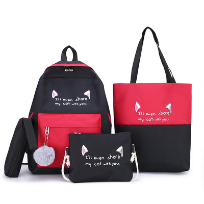 

Four Kinds of GirlsBookbags Female Korean Version High School Campus Students Backpack Simple Ins Wind Shoulder Bags
